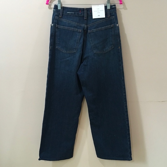 Zara jeans Signature Denim The Relaxed Cropped high waist women 4 - Picture 5 of 11